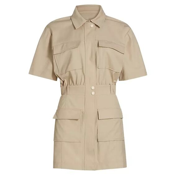 SIMKHAI Dresses & Skirts - Simkhai Utility Beige Yohana Shirtdress Size 0 NWT